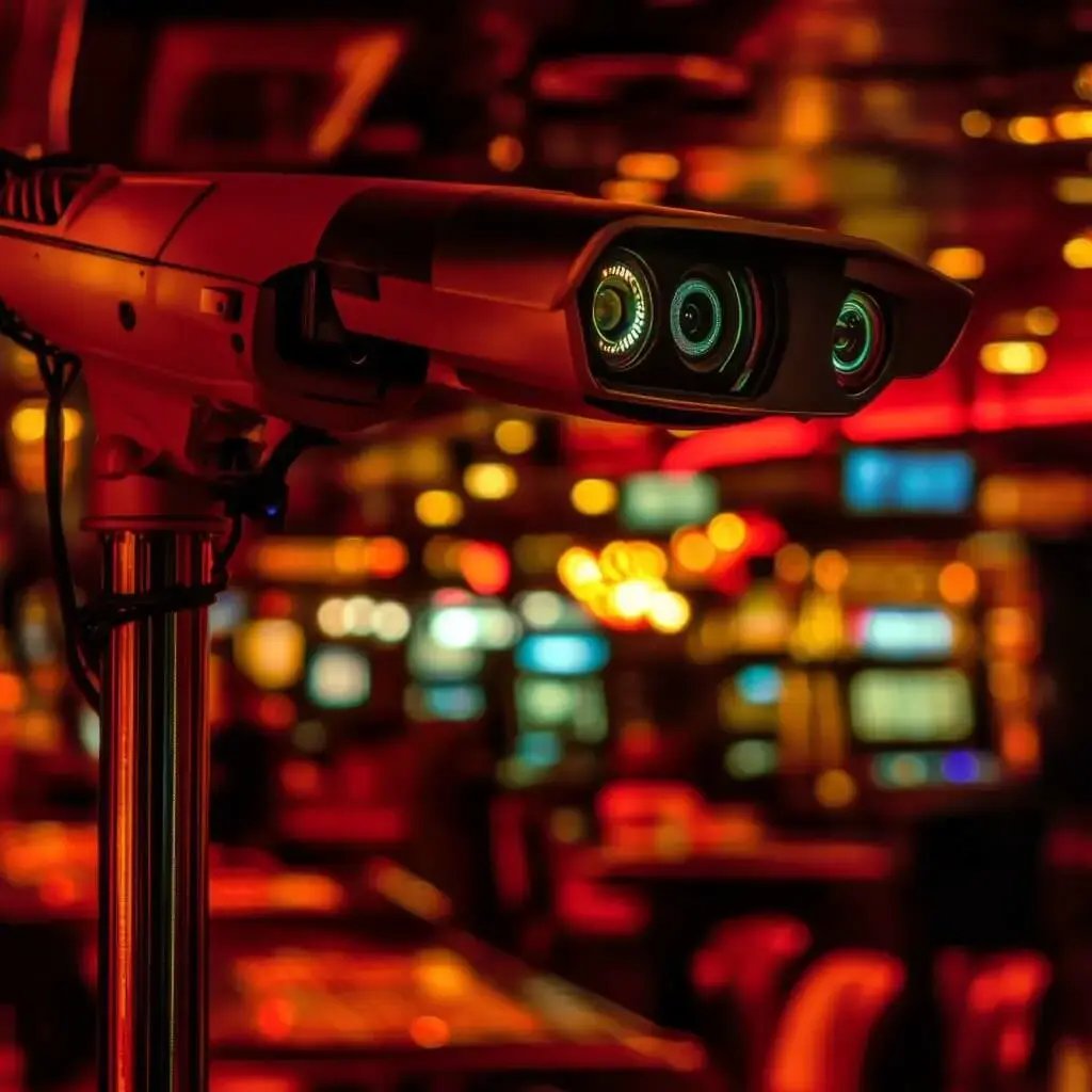 CCTV camera in a casino gaming floor