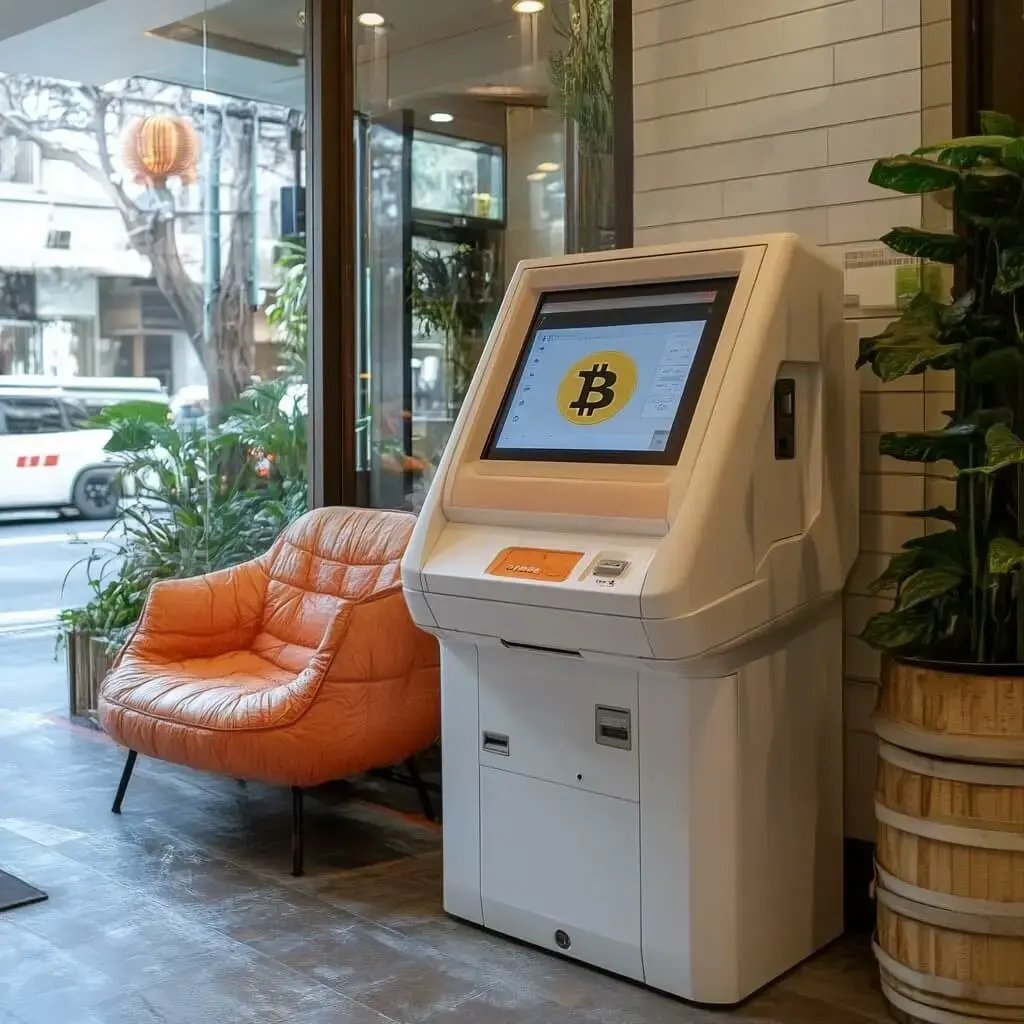 Bitcoin ATM in a stylish indoor setting