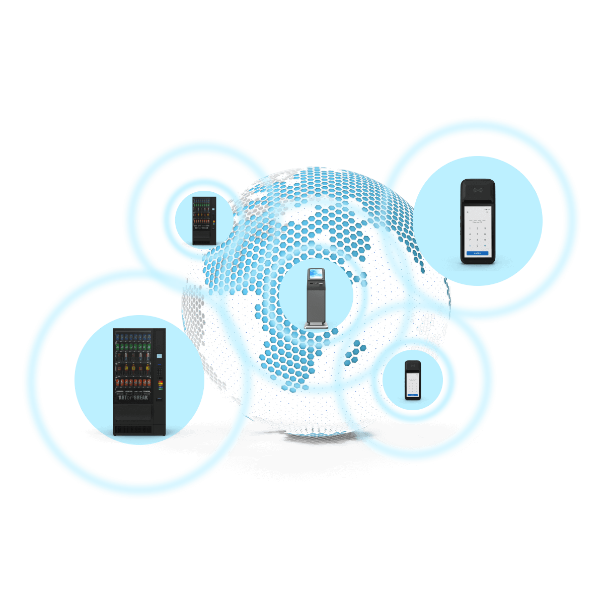 Digital globe with connected IoT devices