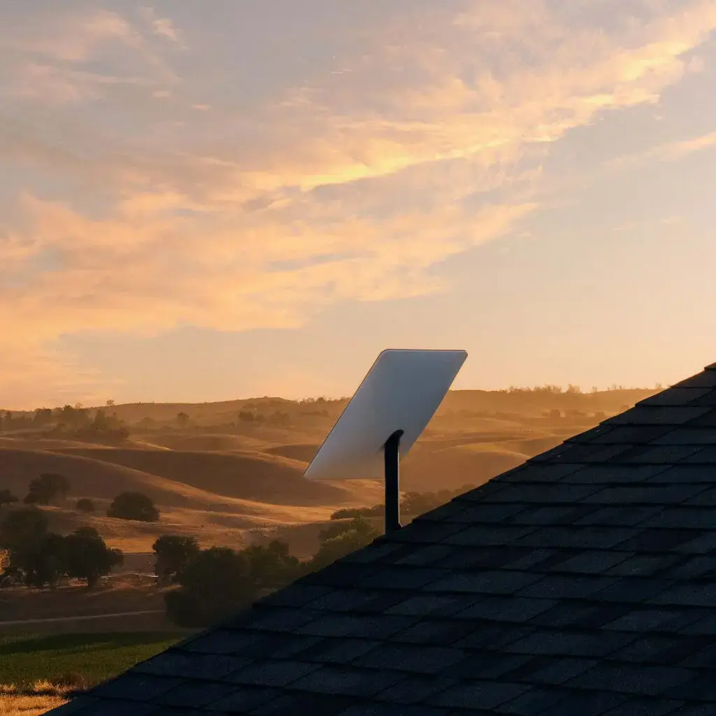 Satellite antenna in rural area